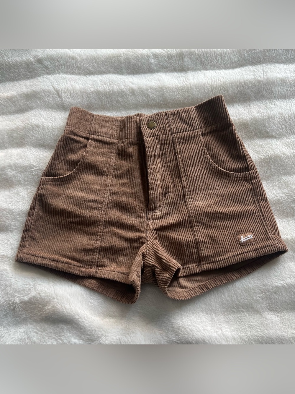 Hammies High Waist Corduroy Shorts Brown 70's Skater